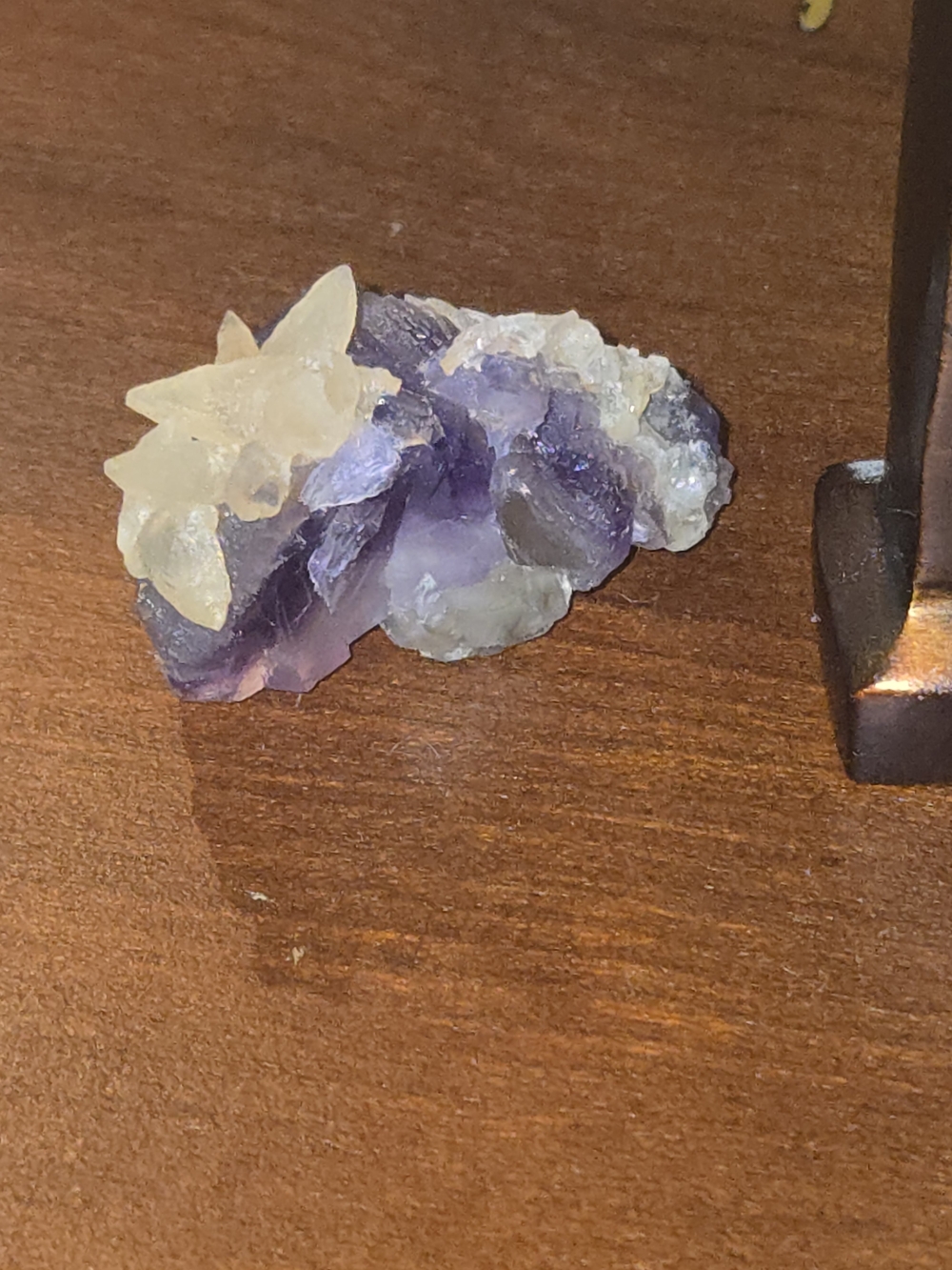 Purple and White Flourite Crystal Decorative Accent